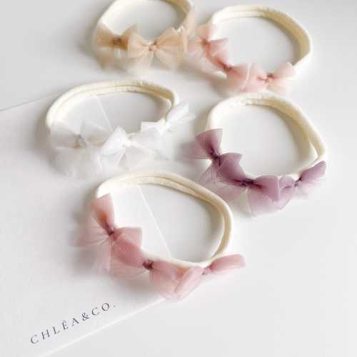 Ballerina Tulle Bow Headband | Newborn Headband | Flower Girl | Baby Headband | Baptism Christening | Baby Shower Gift | Baby Photo Prop