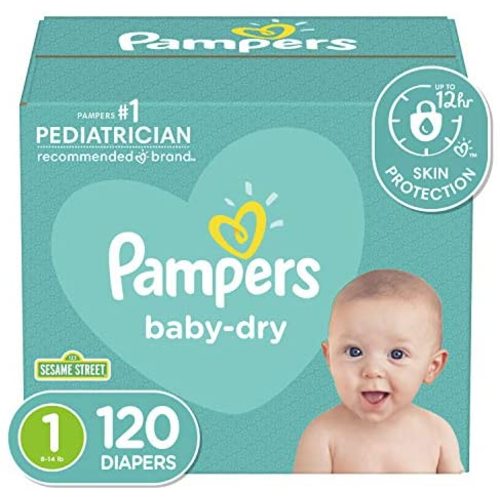 Diapers Newborn/Size 1 (8-14 lb), 120 Count - Pampers Baby Dry Disposable Baby Diapers, Super Pack