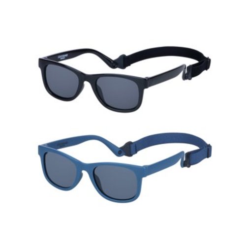 COCOSAND Baby Sunglasses with Strap Flexible Square UV400 for Infant Toddler Boys Girls Age 0-24 Months, 2-Pack