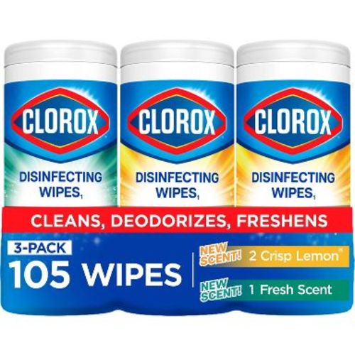 Clorox Lemon & Fresh Bleach Free Disinfecting Wipes Value Pack - 105ct/3pk