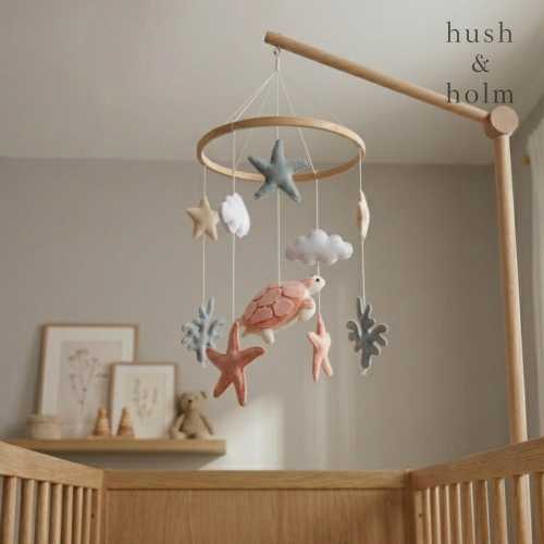 Ocean Nursery Mobile | Baby Crib Mobile | Sea Turtle Nursery Decor | Scandinavian Under the Sea Baby Mobile