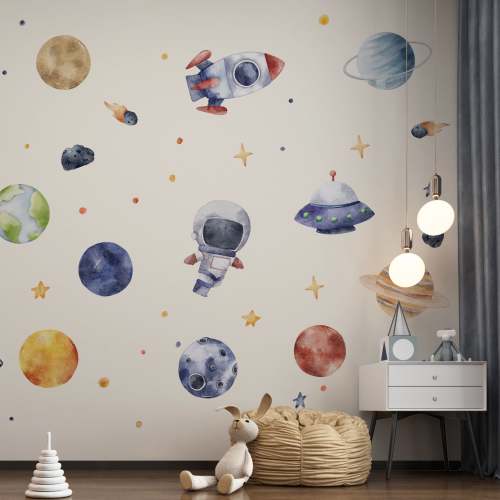 Watercolor Space Wall Decals