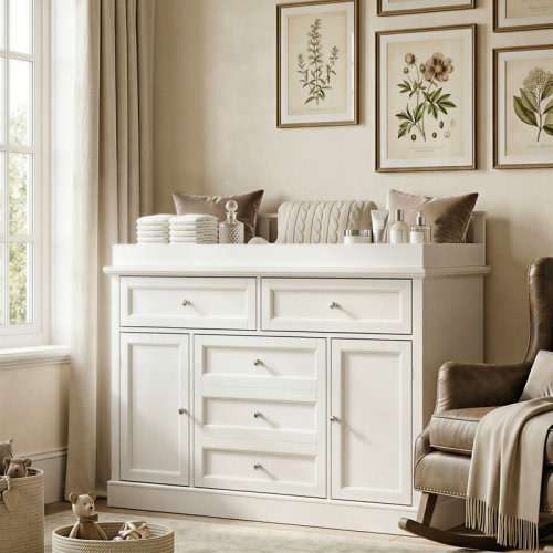 Latitude Run® Modern Changing Table Dresser With Strong Storage & Reviews | Wayfair