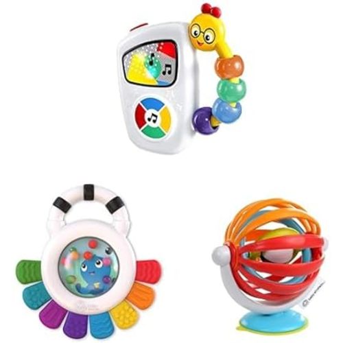 Baby Einstein Musical & Sensory Play Collection – Take Along Tunes, Opus The Octopus Rattle & Teether, and Sticky Spinner High Chair Toy (Ages 3+ Months)