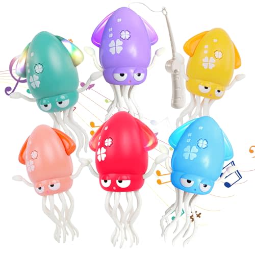 WOTOYS Dancing Octopus - Electric Crawling Musical Baby Toy with LED Lights & Music, Rechargeable Interactive Sensory Toy, Perfect Christmas Birthday Gift for Infants Kids, Tummy Time Fun(Yellow)