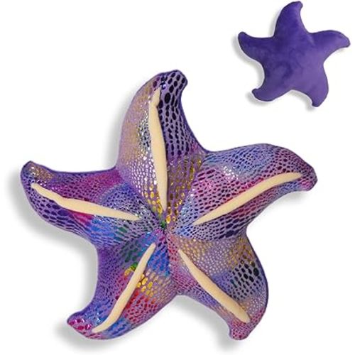 Starfish Plush Toy, Stuffed Starfish Sea Animals Marine Creature Toys, Cute Coastal Ocean Beach Room Decor (Purple,7.87 INCH)