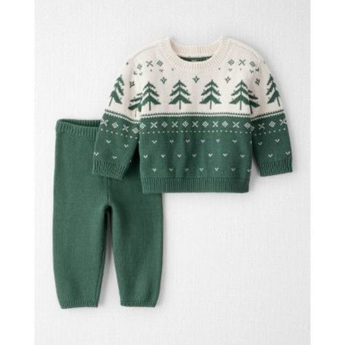 Little Planet By Carter's Organic Baby 2pc Tree Sweater Set - Green