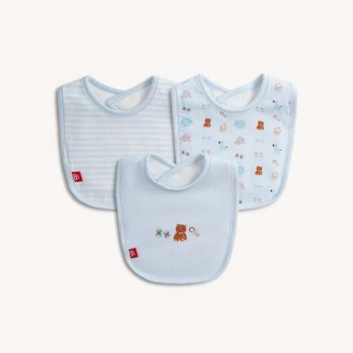 Magnetic Me Nursery Nostalgia Blue Modal Magnetic Bib 3-pack