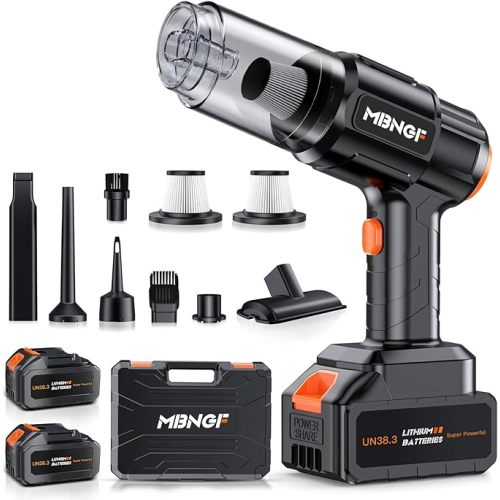 MBNGF Car Vacuum Portable Cordless,35000PA High Power Suction & Blower, Handheld Vacuum Covers Cleaner for Car, Home, Desktop, Keyboard(Fog Black)