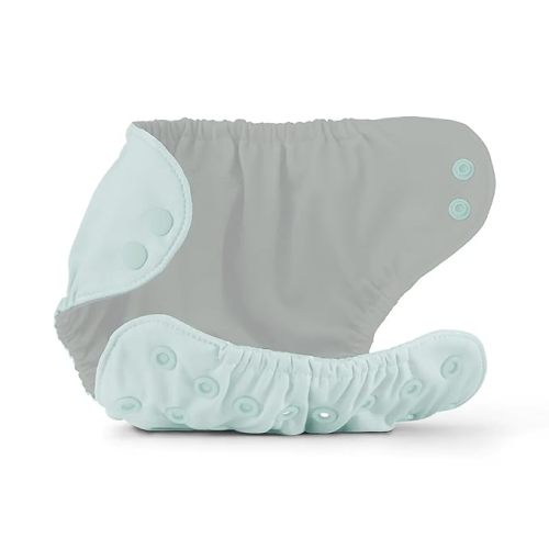 Esembly Cloth Diaper Outer, Waterproof Swim Cloth Diaper Cover, Leak-Proof and Breathable Layer Over Prefolds, Flats or Fitteds, Reusable with Snap Closure - Size 2 (18-35lbs), Mist