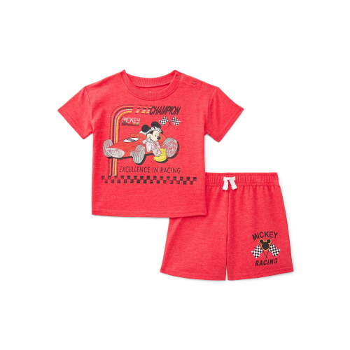 Mickey Mouse Baby Boys Short Sleeve Graphic Tee and Shorts Set, 2-Piece, Sizes 0/3M-24M
