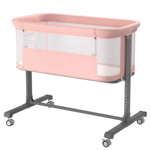 AILEEKISS Baby Bassinet with Wheels, Adjustable Height, Mesh Design, Pink