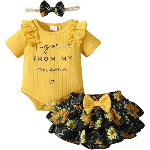 Mioglrie Newborn Infant Baby Girl Clothes Romper Shorts Set Floral Summer Outfits Cute Baby Clothes Girl