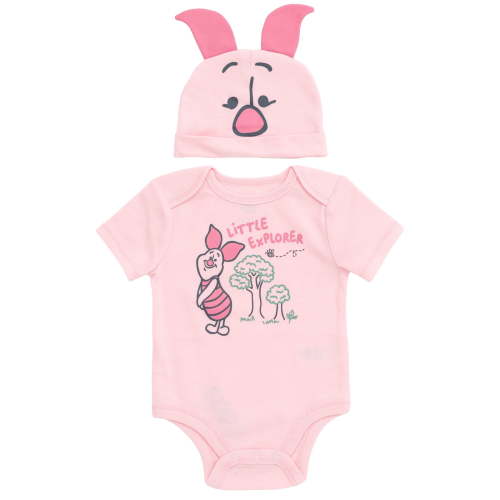 Disney Winnie the Pooh Piglet Cosplay Bodysuit and Hat Set Newborn to Infant