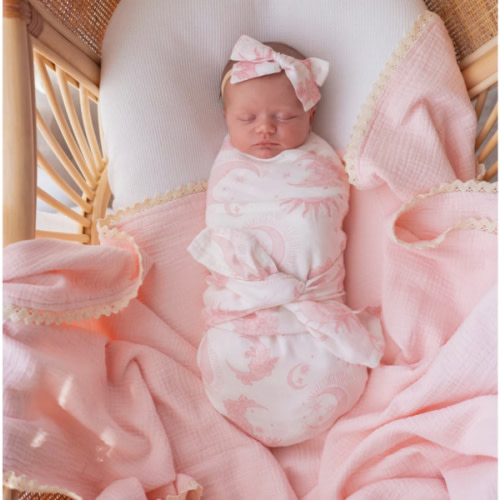 Muslin Swaddle | Celestial Pink – Little and Fern