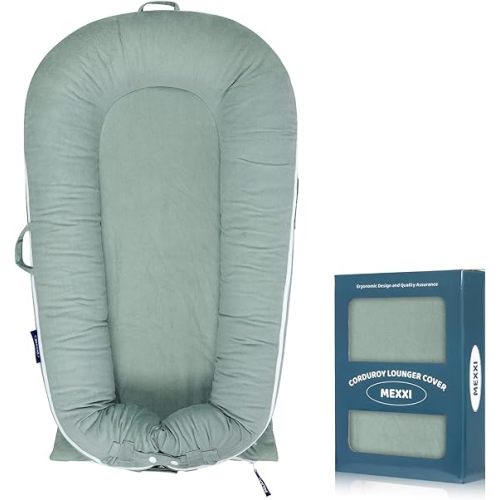 Baby Nest Replacement Cover | Premium Quality Cotton | Hypoallergenic Lounger Cover Cotton Newborn Lounger Cover(Cover Only) (Corduroy Sage Green)