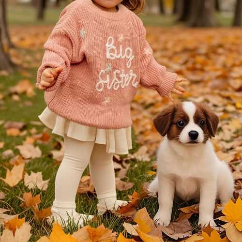 Custom Big Sister Sweater, Personalized Little Brother Sweater, Embroidered Outfit for Lil Sis Bro Cousin, Sibling Matching Set, Baby Gifts