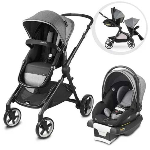 Gold Pivot Xpand Smart Modular Travel System with Stroller & SecureMax Infant Car Seat - Moonstone