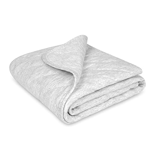 Zenssia Organic Cotton Baby Blanket Warm, Breathable and Super Soft Quilted Toddler Blanket for Boys and Girls - Thermal Crib Blanket Thick and Light Weight 39''x47'' Large - Gray