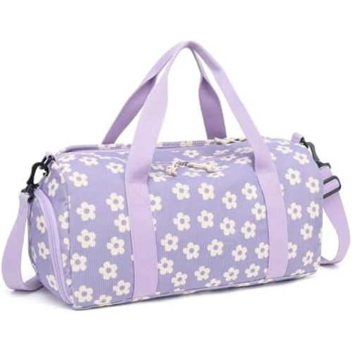 BLUBOON Duffle Bag Girls Kids Cute Gym Bag with Shoes Compartment & Wet Separation Waterproof Sports Overnight Travel Bag