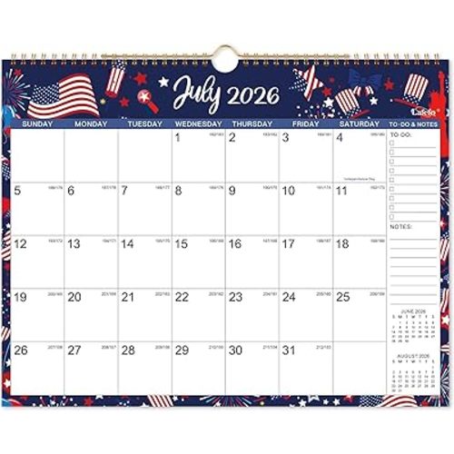 Calendar 2026-2027 - Wall Calendar 2026-2027, Wall Calendar 18 Month, July 2026 - December 2027, 15" x 11.5", Twin-Wire Binding + Hanging Hook + Thick Paper + Julian Dates - Floral