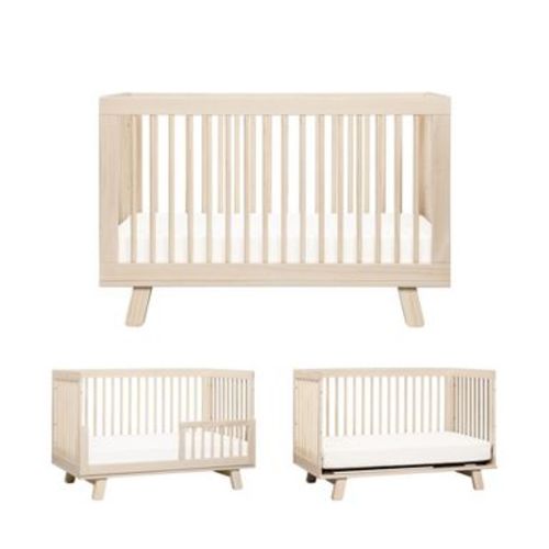 Babyletto Hudson 3-in-1 Convertible Crib with Toddler Bed Conversion Kit - Washed Natural