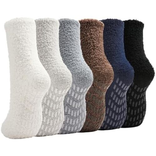 Slipper Socks for Women Men Grip Hospital Socks with Grips Fuzzy Non Slip Warm Womens Gifts