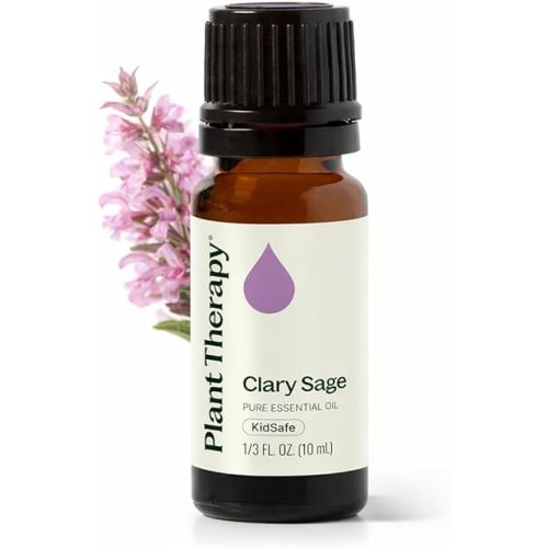 Plant Therapy Clary Sage Essential Oil 100% Pure, Undiluted, Natural Aromatherapy, Therapeutic Grade 10 mL (1/3 oz)