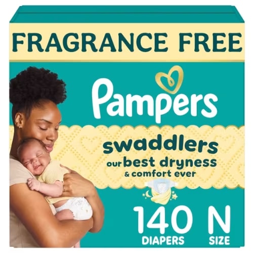 Pampers Swaddlers Sensitive Disposable Diapers - Size 0 - 140ct