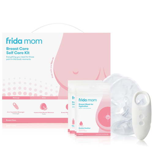 Frida Mom Breast Care Kit with 2-in-1 Lactation Massager, Hydrating Mask, Heat Set & Warming Warmer, 7pcs