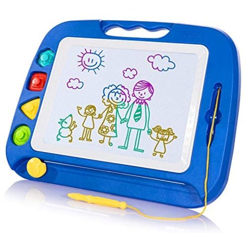 SGILE Magnetic Drawing Board Toy for Kids, Large Doodle Board Writing Painting Sketch Pad, Blue