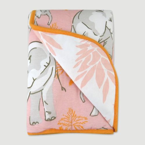 Honest Baby Lightweight Knit Quilt - Pink Elephant: Organic Cotton, 30"x40"