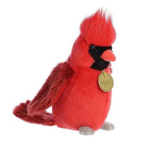 Aurora Small Cardinal Miyoni Realistic Stuffed Animal Red 8"