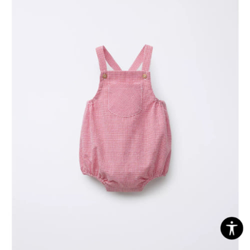 GINGHAM ROMPER - Red / White | ZARA United States