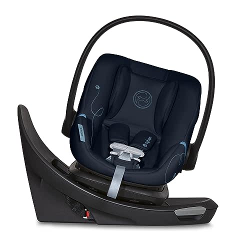 Cybex Aton G Swivel Infant Car Seat with 180-Degree Rotate, Linear Side-Impact Protection, 11-Position Headrest, SensorSafe & Safelock Base, Ocean Blue