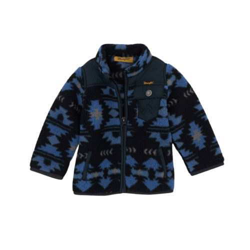Wrangler Infant Boy's Sherpa Full Zip Blue Jacket