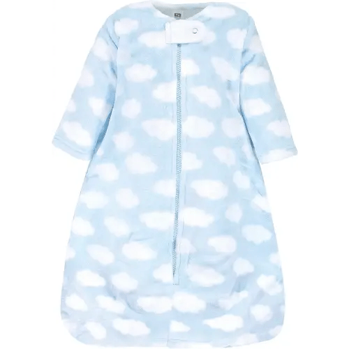 Hudson Baby Unisex Baby Plush Sleeping Bag, Sack, Blanket, Blue Clouds, 0-6 Months