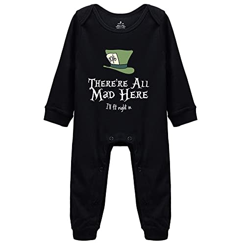 The Mad Hatters Newborn One-Piece Baby Bodysuits New Born Baby Gift Short Sleeve White 0-24 Months