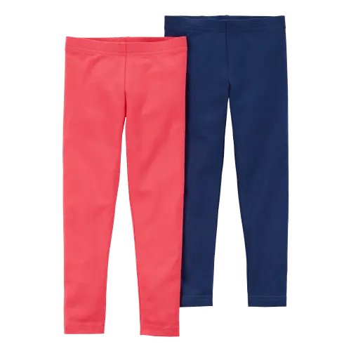 Baby 2-Pack Red & Navy Cotton Stretch Leggings | Carter's