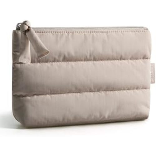 BAGSMART Small Travel Organizer, 1.6" Thin Puffy Pouch for Purse & Gym