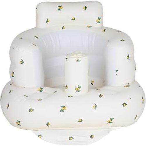 Baby Inflatable Seat for Babies 3 Months and Up, Inflatable Baby Chair Summer Inflatable Baby Seat for Sitting Up, Blow Up Baby Floor Seat with Built in Air Pump, Orange