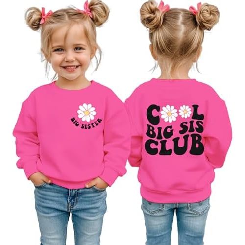 Big Sister Sweatshirt for Toddler Baby Girls Big Sis Pullover