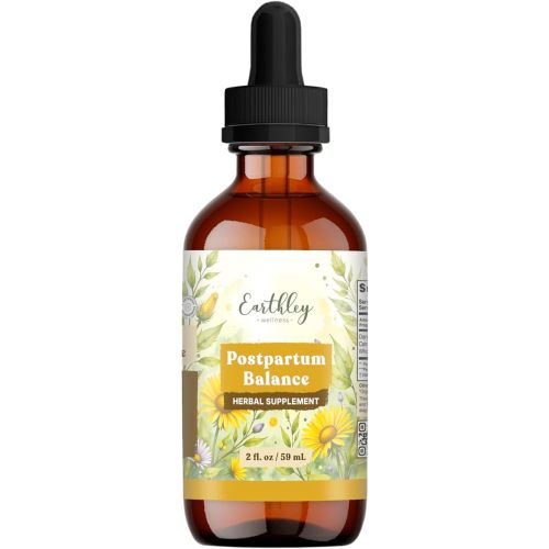 Earthley Wellness Postpartum Balance, Supports and Balances Female Hormones, Supports Postpartum Recovery, Smooths Out Mood Swings, Essential Herbs Like Dandelion Root, Catnip, & Alfalfa (2oz)