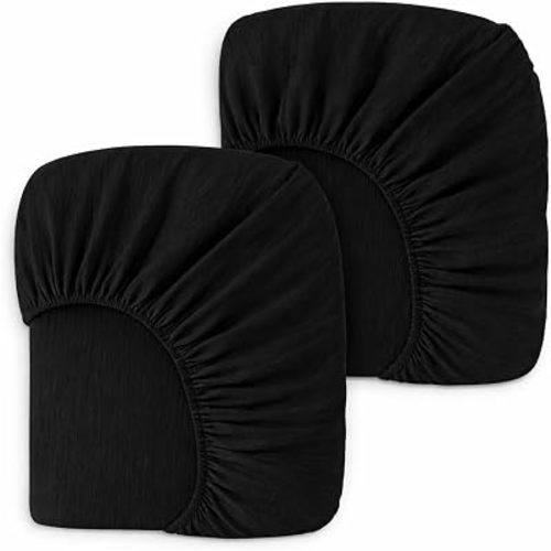 2 Pack Muslin Crib Sheets for Standard Crib Mattress 52" x 28", Black