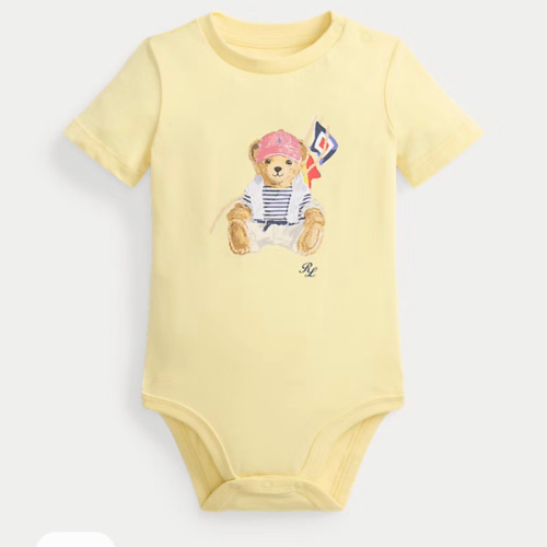 Polo Bear Cotton Jersey Bodysuit