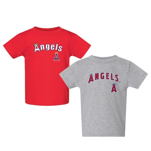 Toddler Los Angeles Angels  Red/Gray Logo 2-Pack T-Shirt Set