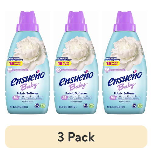 (3 pack) Ensueño Baby Hypoallergenic Liquid Laundry Fabric Softener - Baby Powder Scent (45 fl oz)