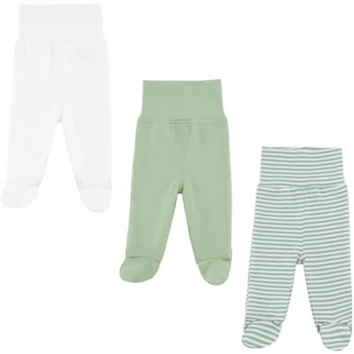 3-Pack Baby Pants with Footies, Roomy Fit Pull on Pants for Unisex Baby