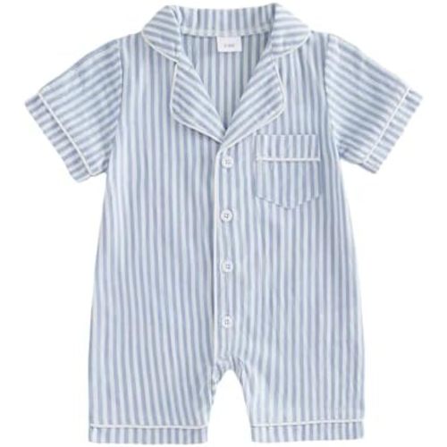 Kuriozud Baby Girl Boy Romper Pajamas Fall Winter Long Sleeve Button Down Pjs Newborn Infant Lapel Sleepwear Nightwear