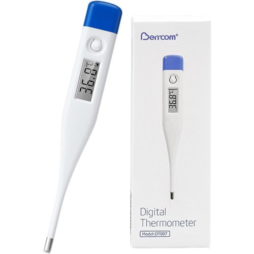 Berrcom Digital Thermometer for Adults and Kids, Oral and Underarm Thermometer for Fever with 30 Seconds Fast Reading, C/F Switchable Rectal Thermometer for Babies